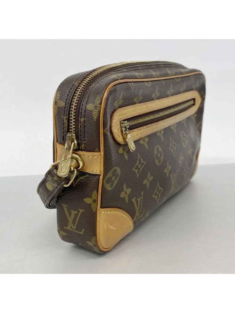 Louis Vuitton Clutch Monogram Marly Dragonne GM Brown